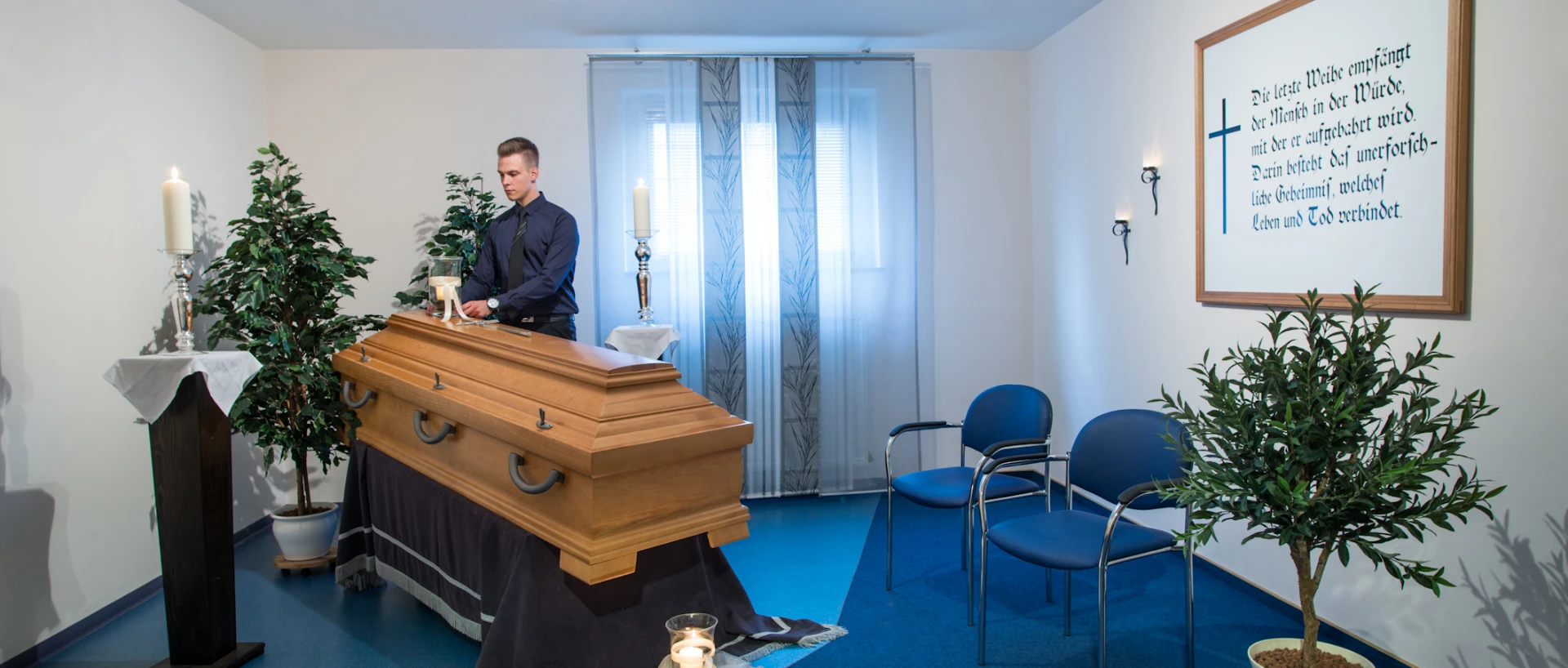Vorbereitung im Abschiedsraum